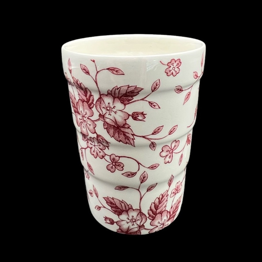 Vintage Rose Pink and White Floral Bathroom Drinking Cup Made in England 4”